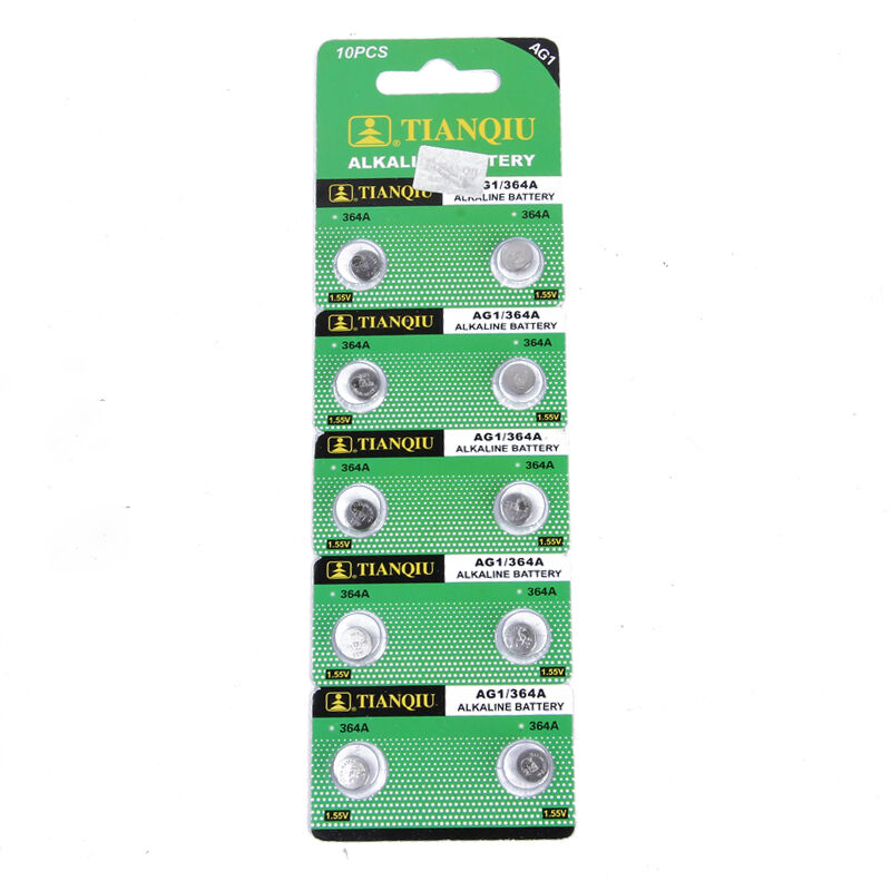 Piles de montre AG1 EUNICELL - Blister de 2 - LR60 / LR621 / SR621 /164 /  364 - Alcaline - PILES 974