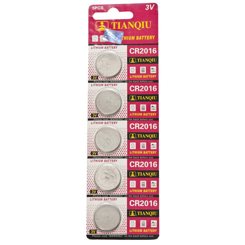 Tianqiu CR2016 3V Lithium Coin Cell Batteries (5 Batteries)